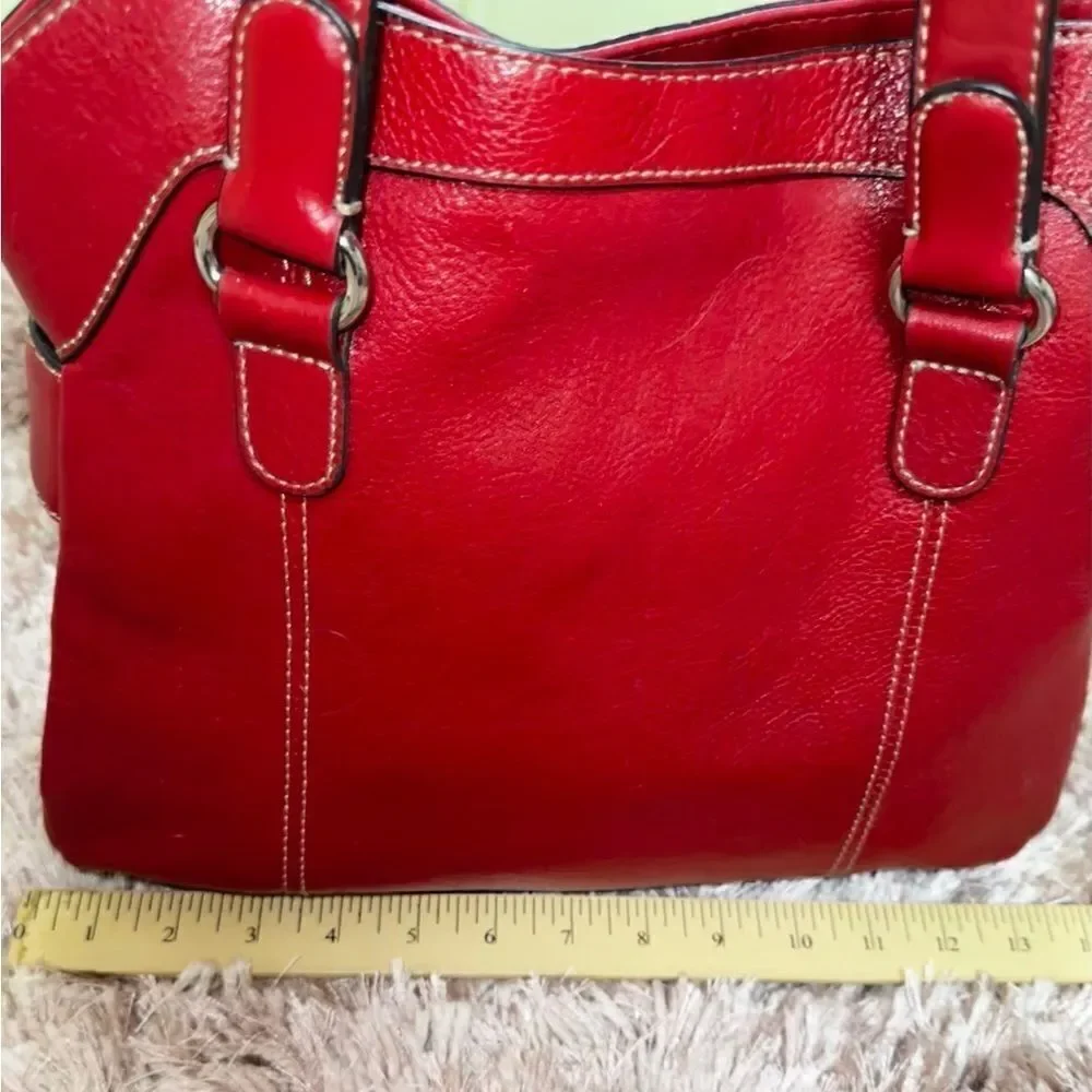 Pelle vintage red leather hobo